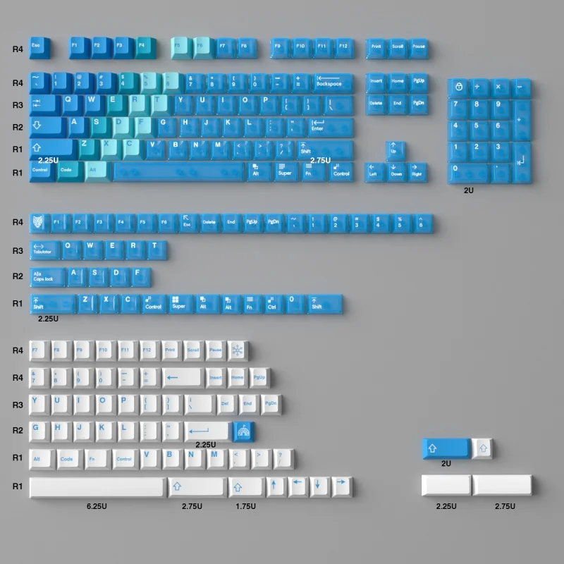 Semi Transparent Theme Keycaps 95/209 Keys Cherry Profile Pbt Sublimation Pc Transfer Printing Mechanical Keyboard Keycaps