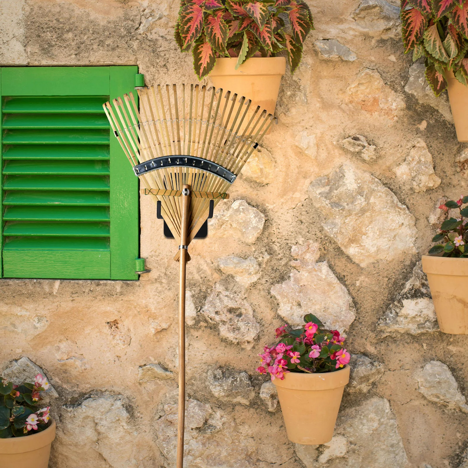 

Wall Mounted Garden Tool Storage Rack Heavy Duty Iron Broom Mop Holder Organizer Garage Hanging Hooks Broom Organizer Wall Mount