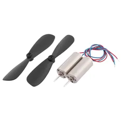 2Sets DC 3.7V 40000RPM Micro DC Motors With Propeller RC Model Airplane Helicopter Fan DIY Parts Wired Coreless Motor Propeller