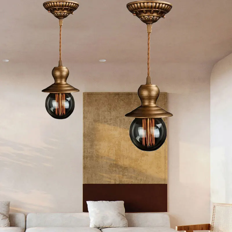 Decoration Salon Loft Style Vintage Industrial Retro Pendant Lamp e27 Holder Iron Restaurant Bar Counter Bookstore droplight