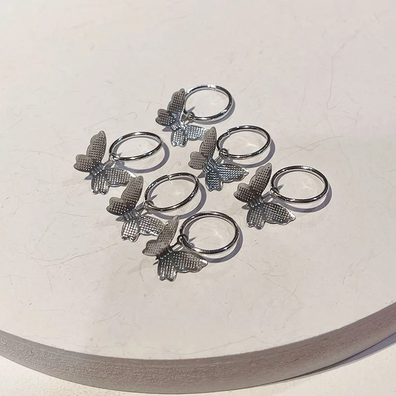 Gioielli per capelli Dreadlock Polsini con ciondolo a forma di farfalla con fulmine incrociato regolabili per trecce Accessori bohémien antiscivolo