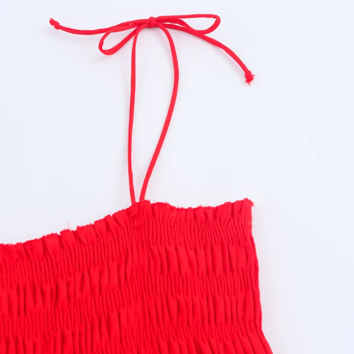 KONDALA Chic Rosso Senza Spalline Donna Arco Cami Abito A Pieghe Night Party Abito Lungo Moda 2025 Estate Sexy Compleanno Mujer Abiti