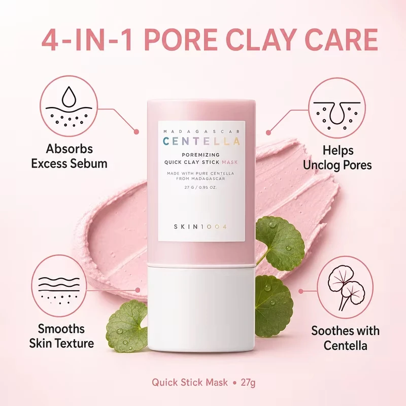 SKIN1004 Korean Centella Poremizing Quick Clay Stick Mask 27g 5 Clays Deep Pore Cleansing Sebum Control Blackhead Remover Gifts - view 2