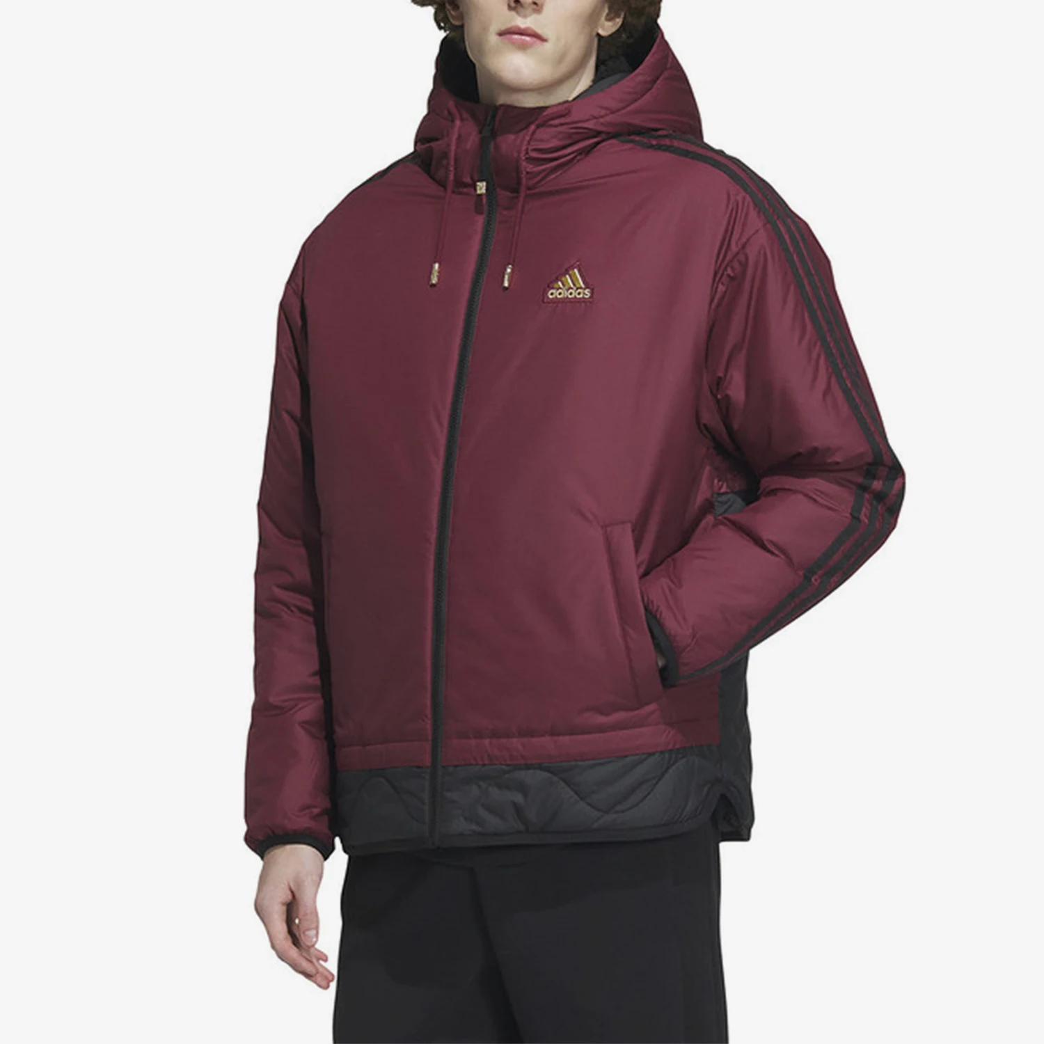 Adidas genuine new men's casual double-sided hooded cotton jacket IW4037