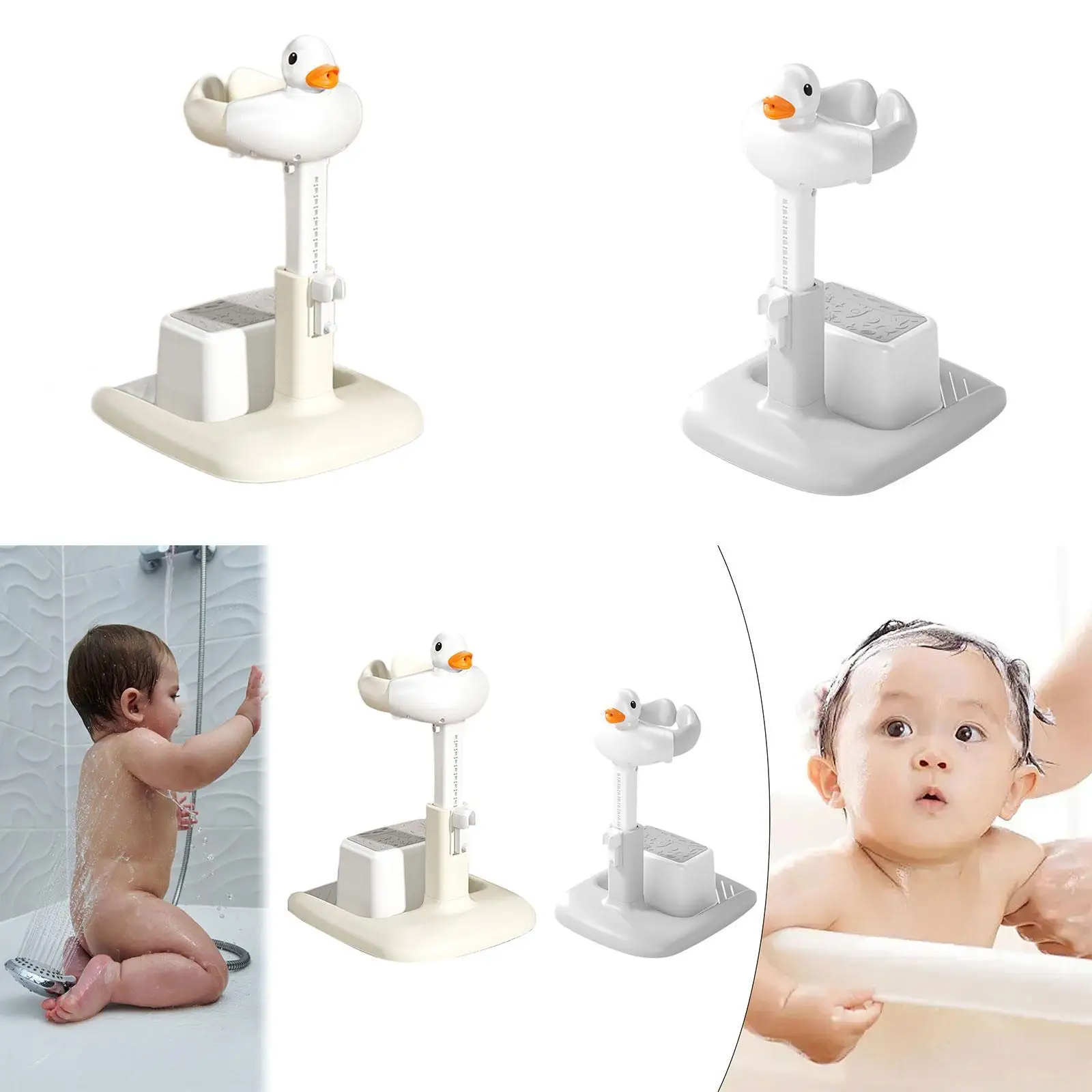 استخدام دعم حمام الطفل في حوض الاستحمام، طاولة حمام مريحة قابلة للتعديل مع برج عناق البراز للرضع حديثي الولادة من عمر 0 إلى 6 أشهر