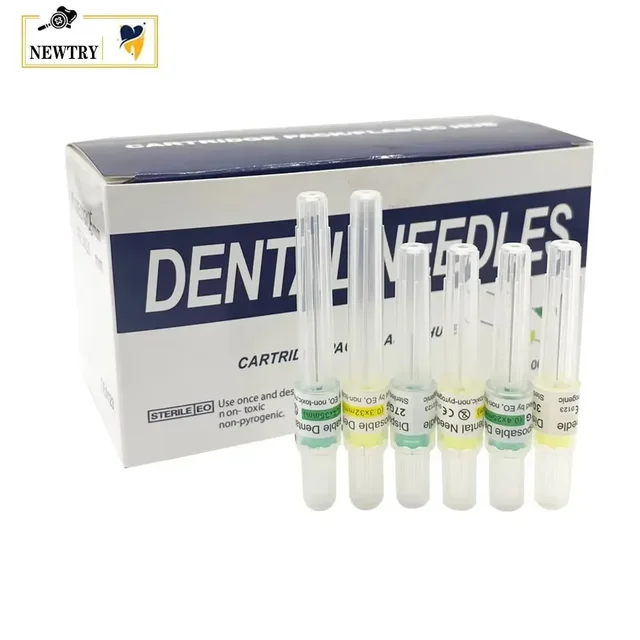 100 szt. Jednorazowe końcówki igieł do znieczulenia dentystycznego 27G 30G Sterylizowane końcówki do strzykawek do irygacji kanałów korzeniowych zębów