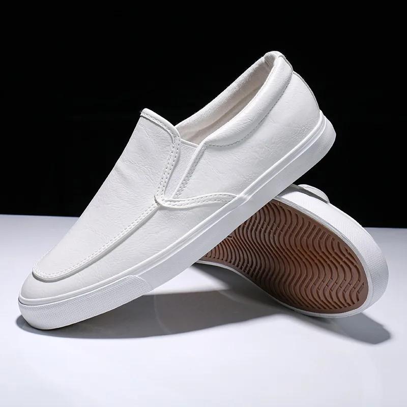 Spring Summer White Shoes Men Loafers Flat Casual Brand Male Footwear Cool Young Man Street Style Slip-on