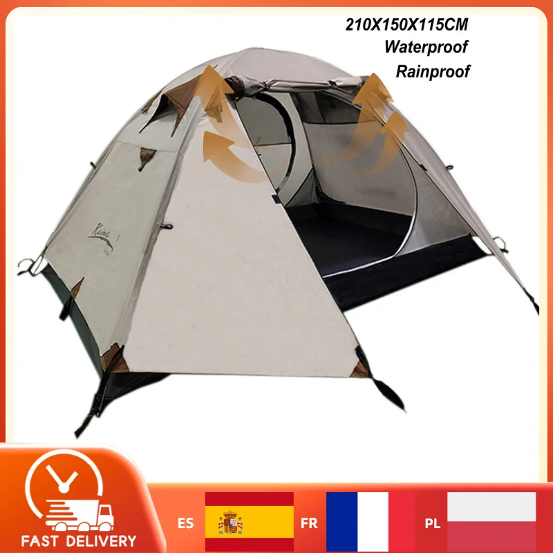 Tienda de campaña para mochilero, tienda de campaña impermeable a prueba de lluvia, tela Oxford 210T, protección solar, para senderismo y picnic al aire libre