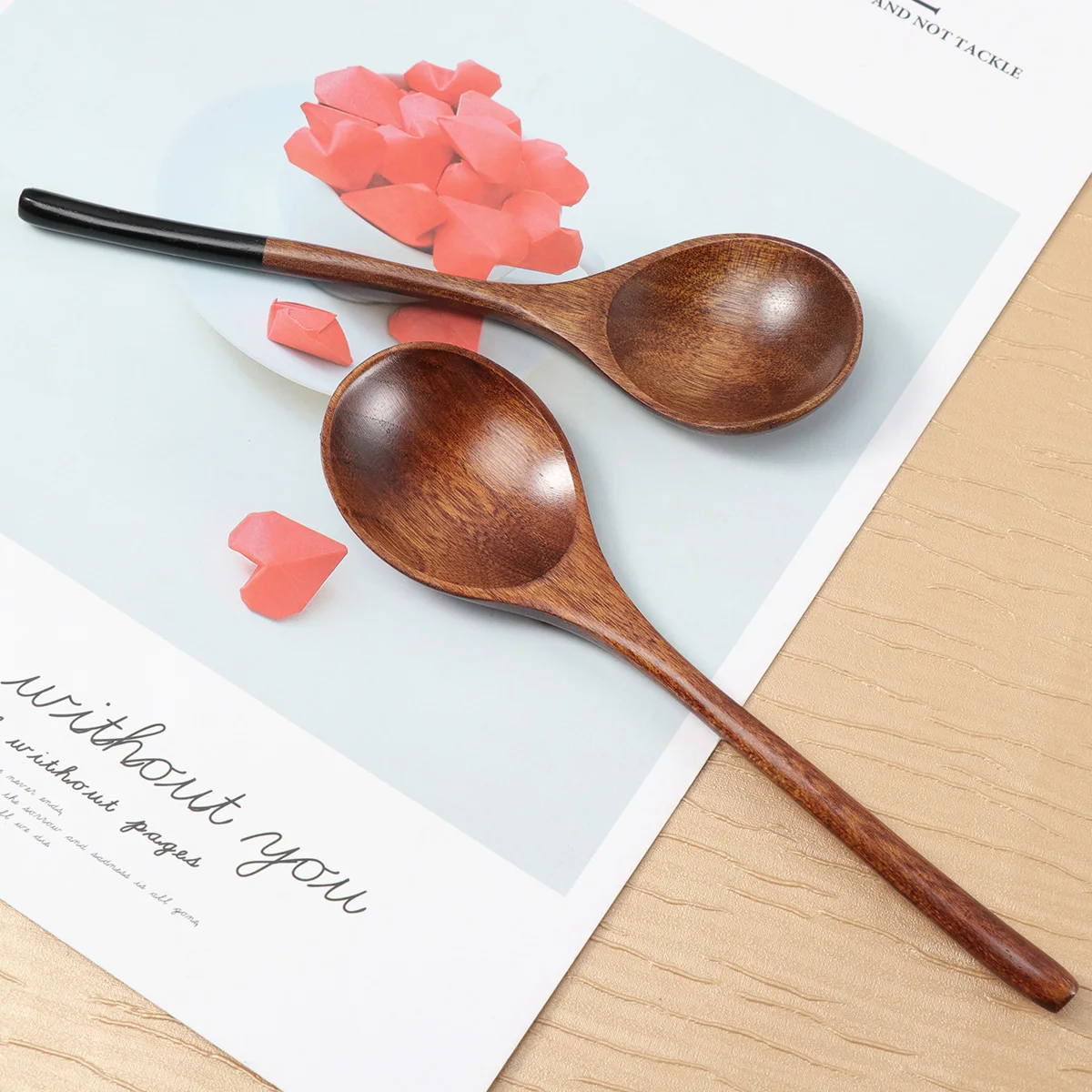 

3Pcs Wooden Spoon Eco friendly Kitchen Utensils Food Serving Scoop Soup Tableware Natural Sturdy Lightweight Porridge