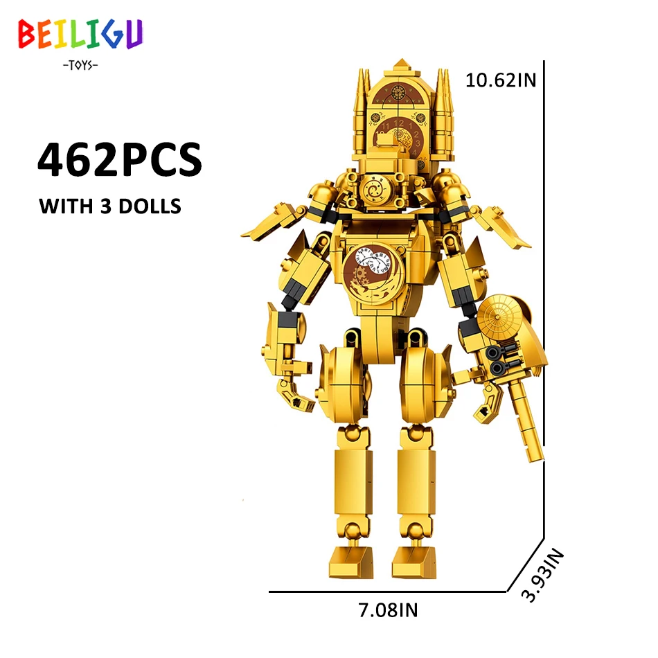 DIY Skibidi Toaleta Człowiek Monitor Fani Człowiek Zestaw klocków Titan Zegary Człowiek Titan Robot Model Klocki Zabawki dla dzieci Prezent dla dzieci