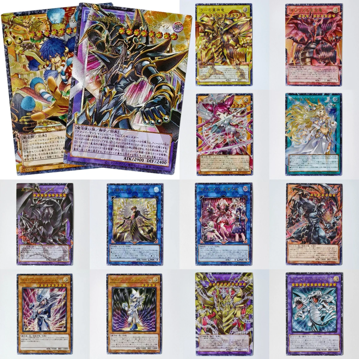 Yu-Gi-Oh！Phase 10 Silent Magician LV4 Embossed UTR Card 24 Types Dark Red-Eyes Black Dragon Exceed Rough Flash Collection Card