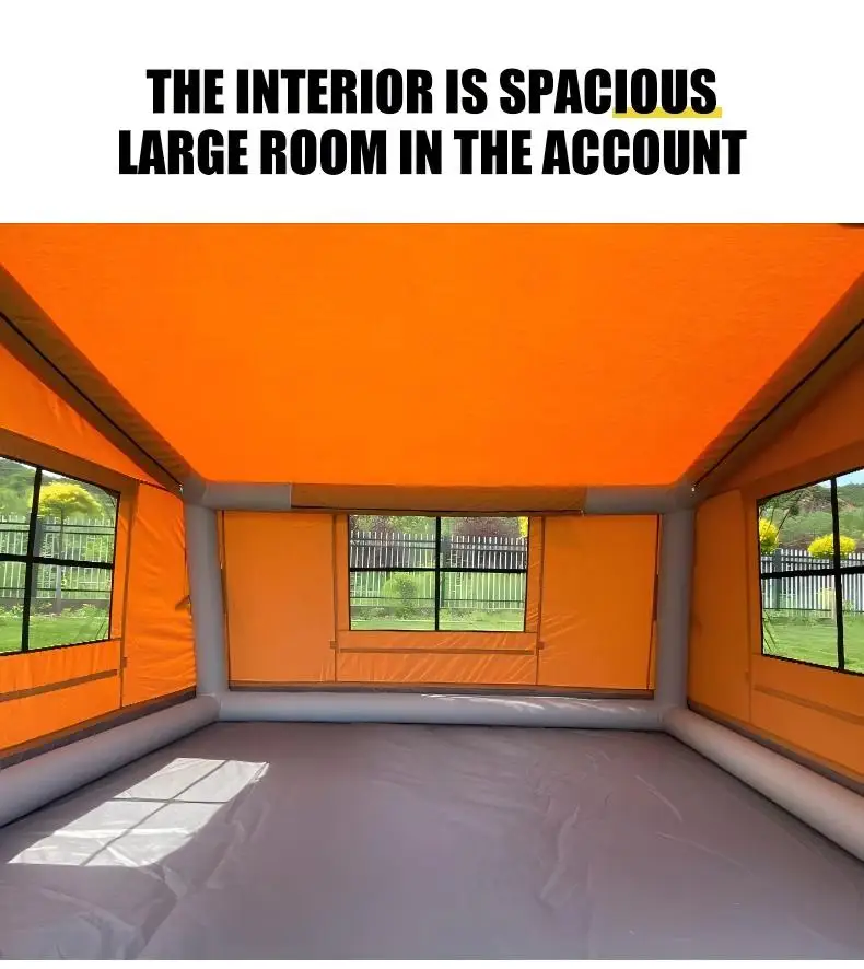 Portable Cotton Backpack Inflatable Tent Arabic Print Automatic Instant Setup 4 Season Middle East Camping Shelter
