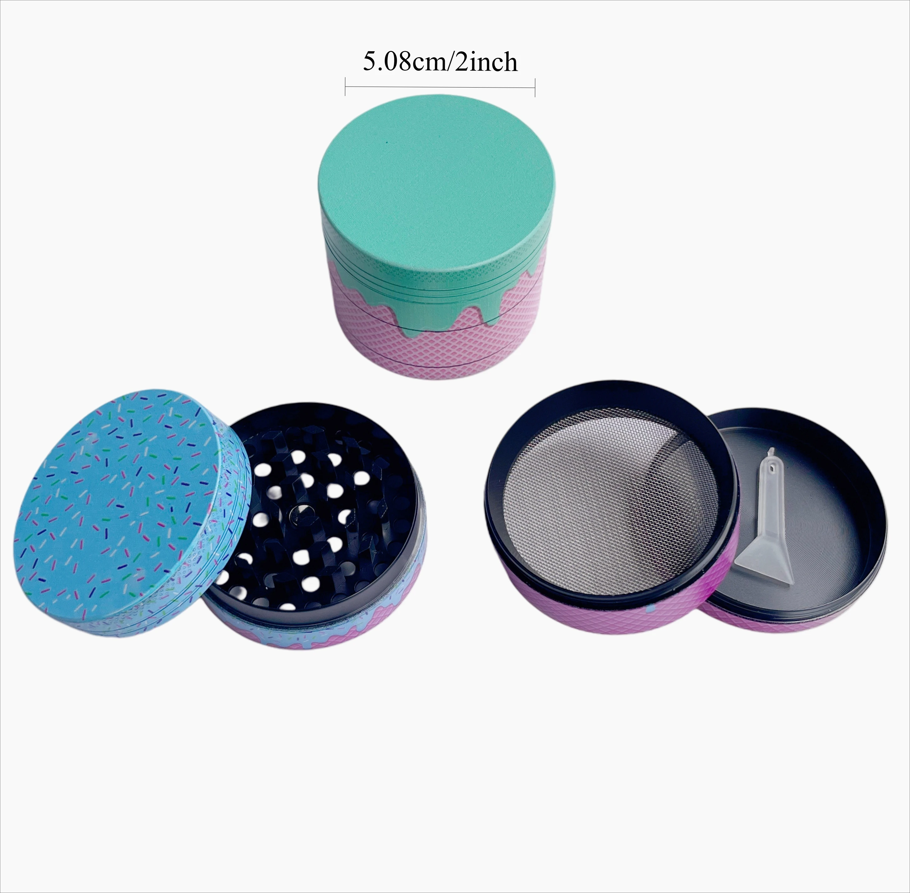 2 بوصة/50 مللي متر الآيس كريم المعادن عشب طاحونة التدخين الملحقات #6