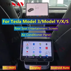 Per Tesla Model 3/Model Y/X/S Monitor poggiatesta per auto Android sedile posteriore intrattenimento schermo IPS CarPlay lettore multimediale pannello AC