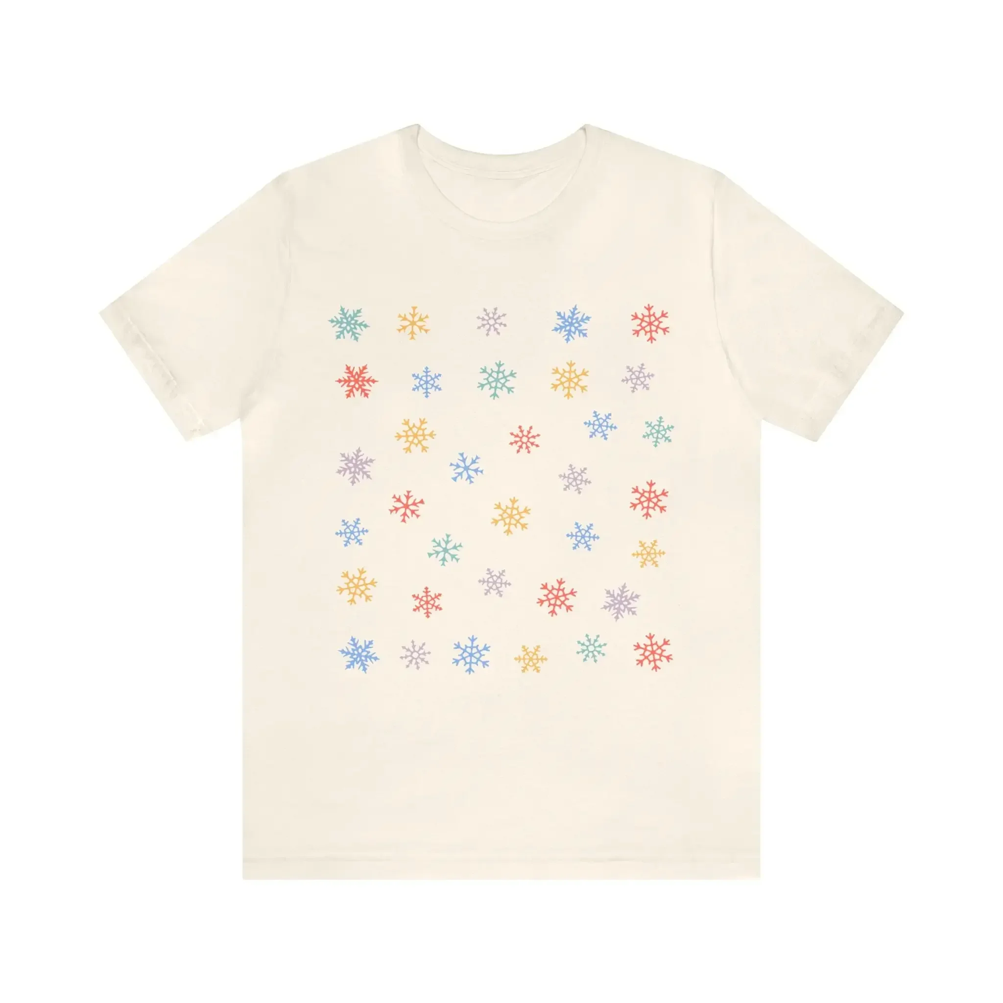 Colorful Snowflakes Cotton T Shirt