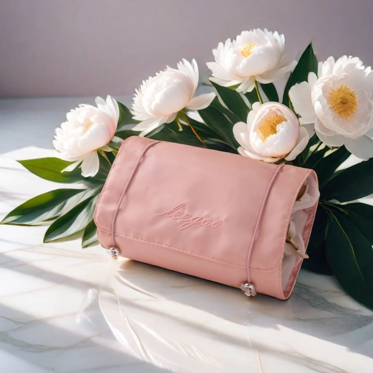 Borsa per il trucco da viaggio portatile multifunzionale Borsa per il trucco da toilette da viaggio Borsa di stoccaggio portatile impermeabile rimovibile di grande capacità