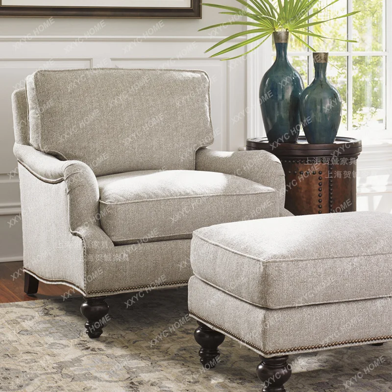 LXFabric three-person sofa  villa living room high back removable sofa combination