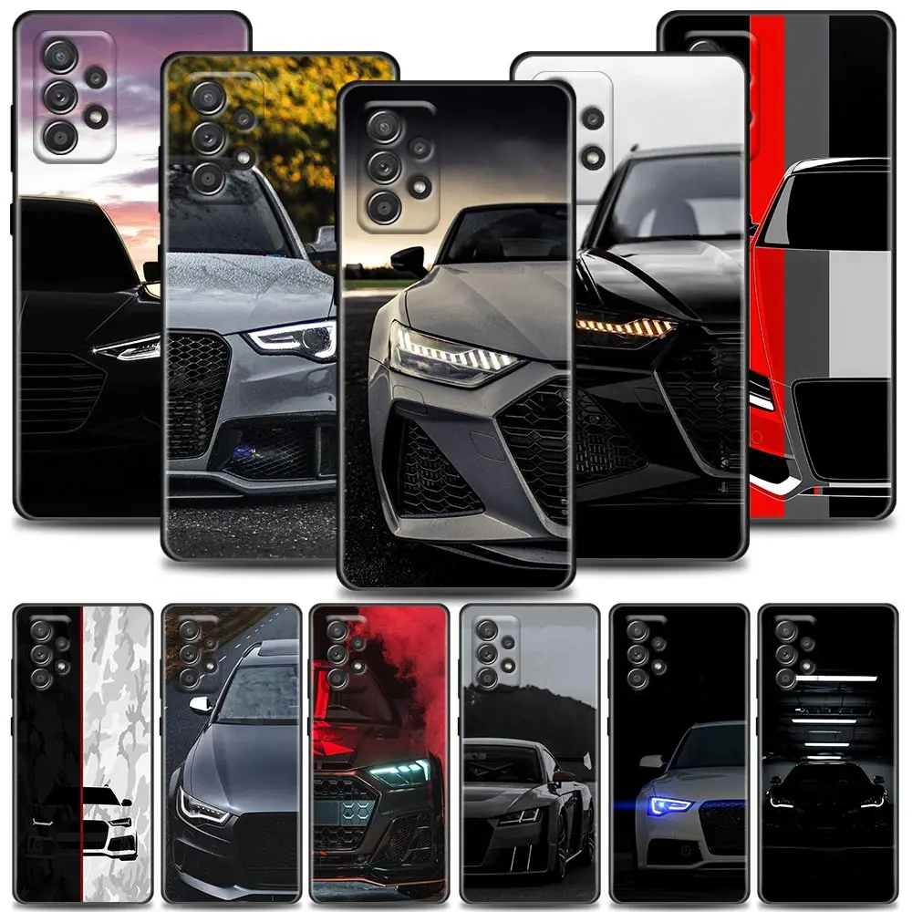 Black A-Audi Luxury Cars Comics Phone Case For Samsung Galaxy A72 A52 A32 A02s A12 A42 A71 A51 A31 A21s A21EU A11 A01 5G Cover