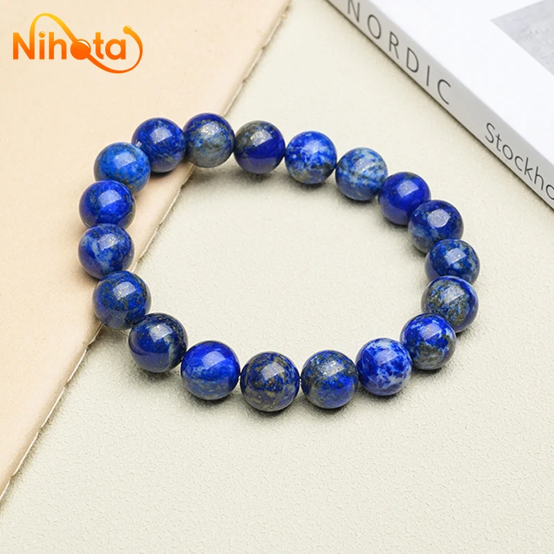 Natural Stone No Dyed Lapis Lazuli Bracelets Women Girl Fashion Stone Handmade Strength Yoga Healing Energy Jewelry Gift Pulsera