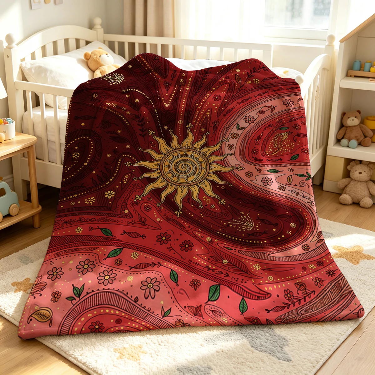 Sun Vibe Flannel Blanket Warm Soft Halloween Christmas Couch Warm Cozy Decorative Decor Gift for All Season