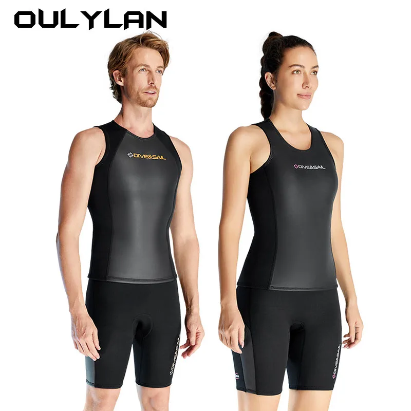 

Oulylan 2MM Short Sleeve CR Water Sport Neoprene Diving Suit Smooth Skin Ultra Elastic Snorkeling Warm Beach Surf Wetsuit