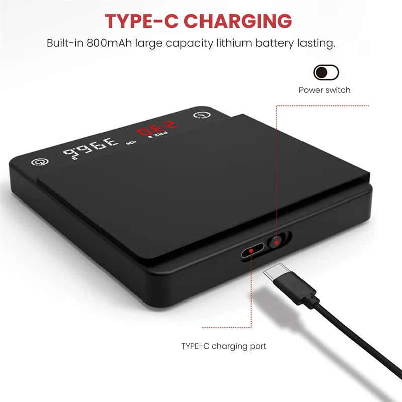 HIHI Mini Smart Kitchen Scale Beratnya Presisi Digital Coffee Scale Espresso dengan Timer