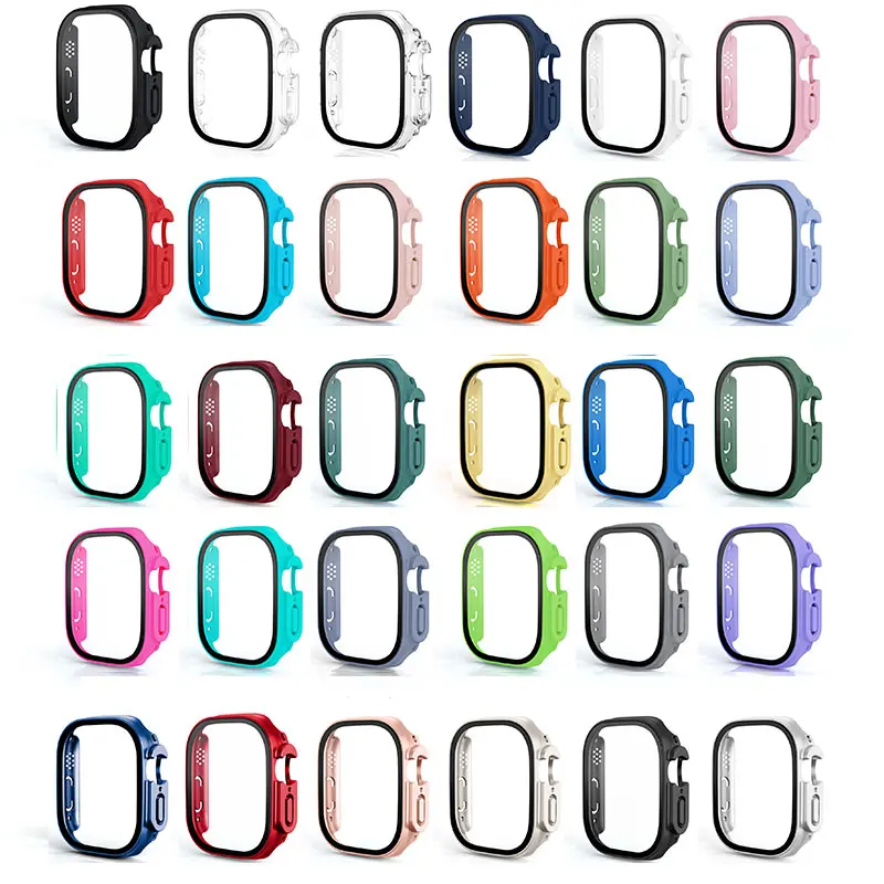 Glass+case For Apple Watch Ultra 49mm strap smartwatch PC Bumper+Screen Protector Tempered Cover iwatch series band Accessories