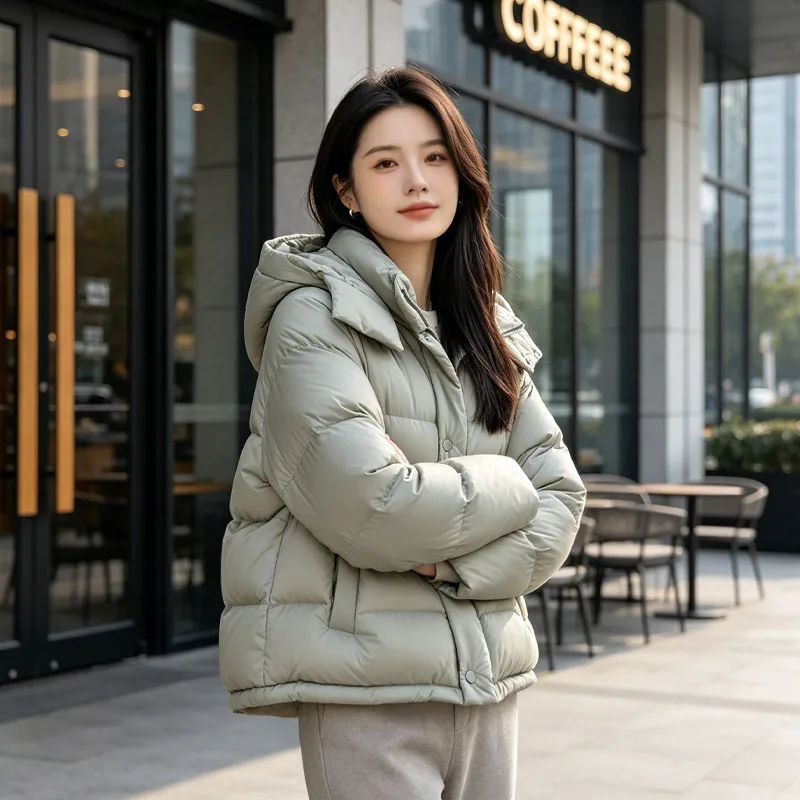 Women White Duck Down Puffer Jacket Winter Short Duck Down Winter Coat Women Plus Size Korean Fashion Outerwear JK-453