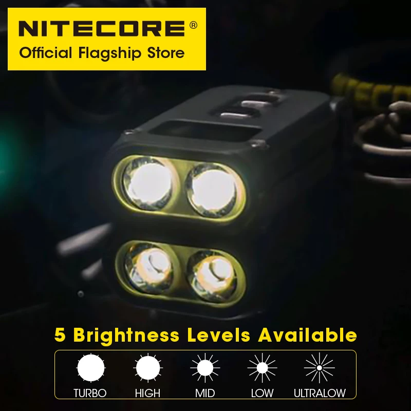 NITECORE TINI2 miniature portable keychain lamp dual-core OLED EDC portable flashlight APC Sleep Technology With Li-ion Battery