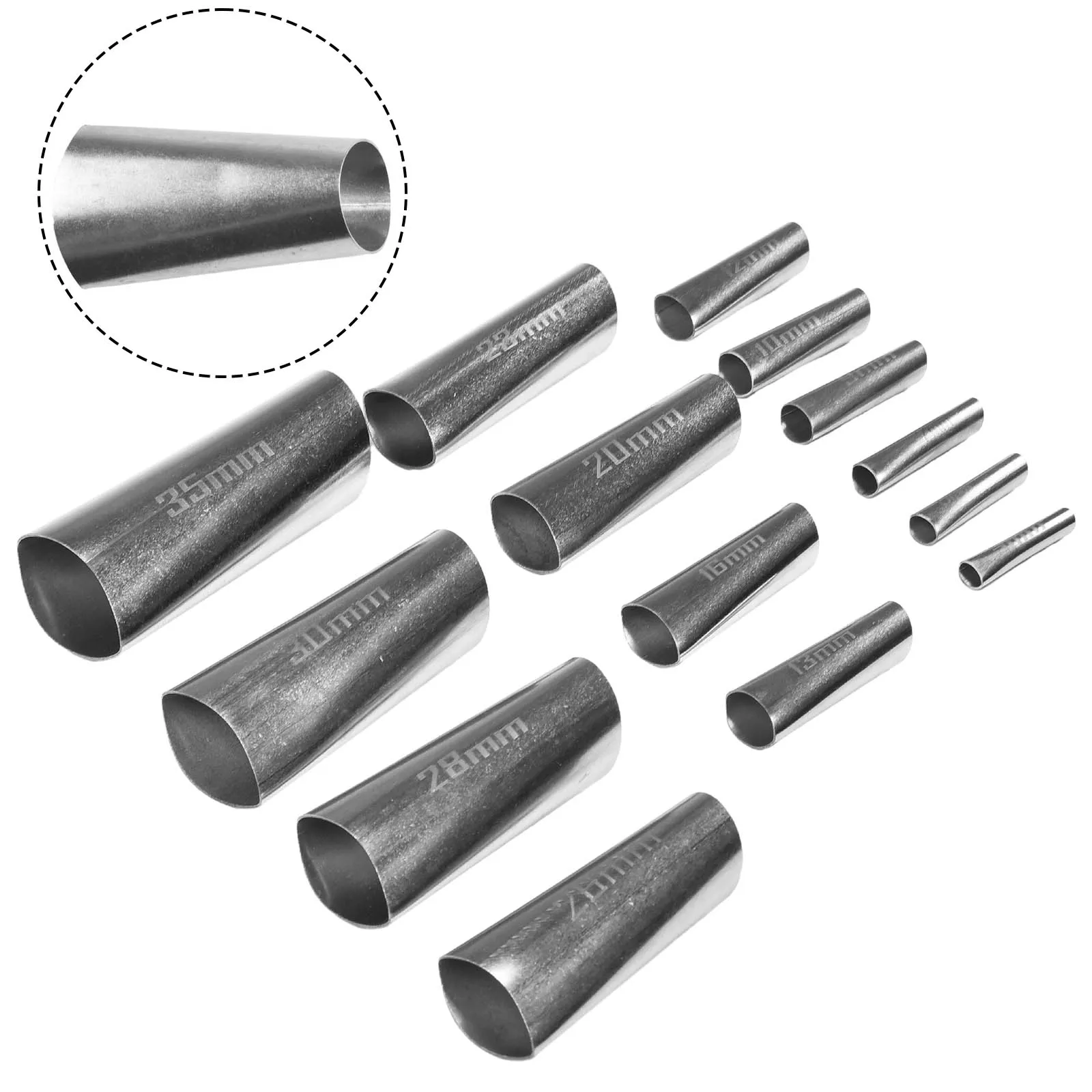 14pcs 5-35mm Stainless Steel Caulking Nozzle 45° Applicator Sealant Finishing Construction Tool Accessories For Windowsill Tile