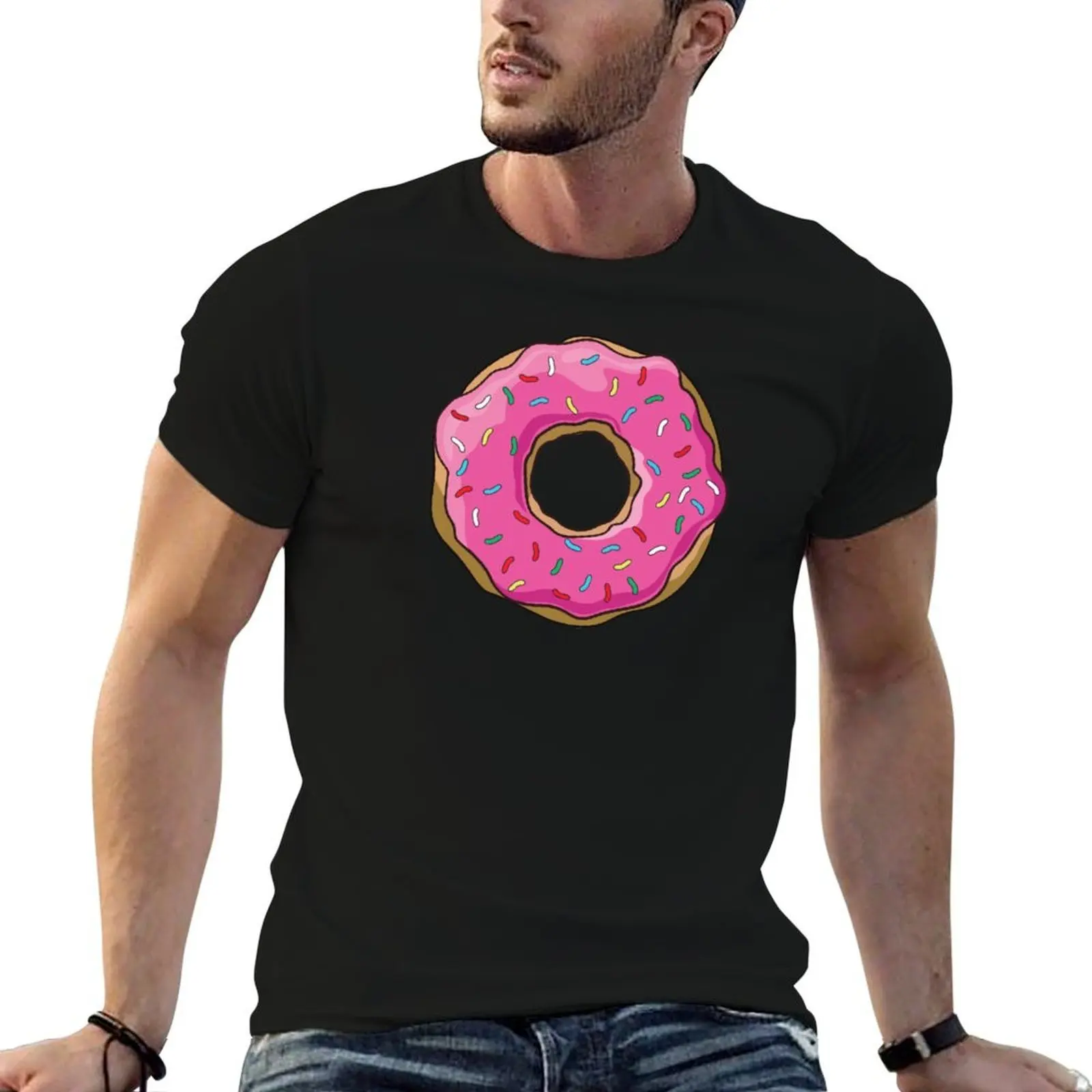

Pink Sprinkled Donut Doughnut T-Shirt t shirt personalised man t shirts cotton T-Shirt