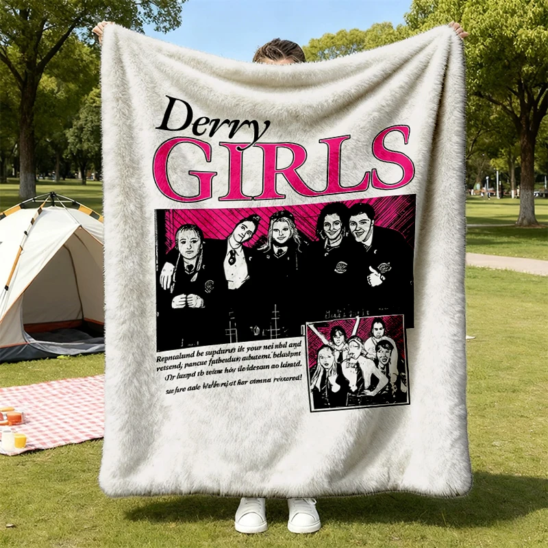 Derry 90s Cult Comedy Flannel Throw, Northern Ireland Fan Cozy Blanket