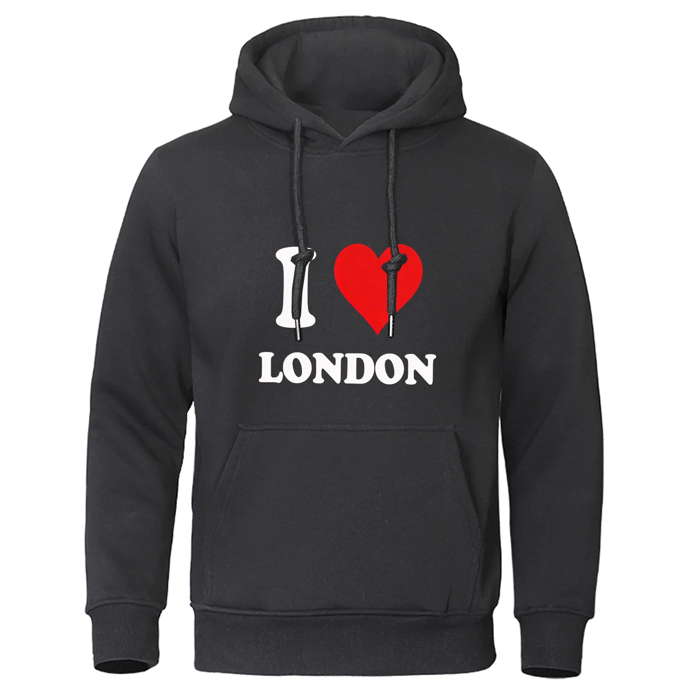 I love london Men's solid-color pullover hoodie with bright and durable color, and long-lasting quality hoodies