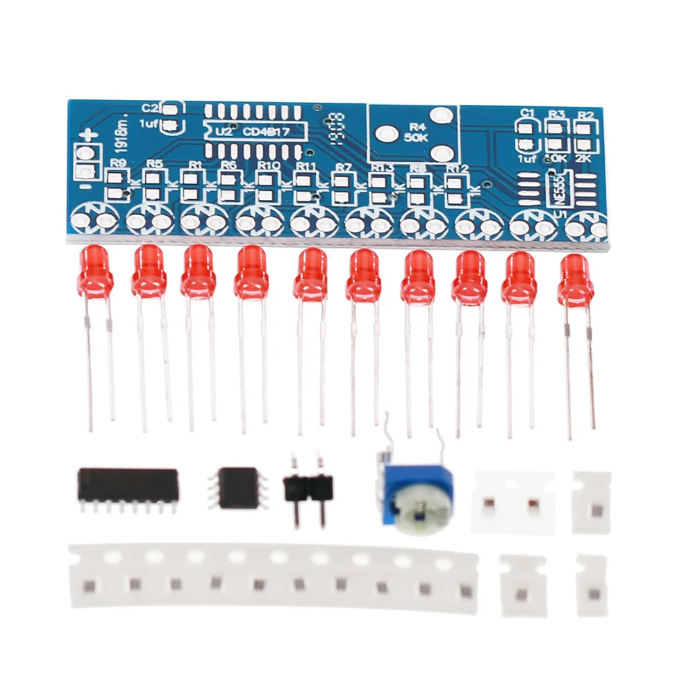 DIY LED 点滅ライトキット NE555 CD4017 2.5-14.5V SMD はんだ付け練習キット LED 点滅ライト DIY キット