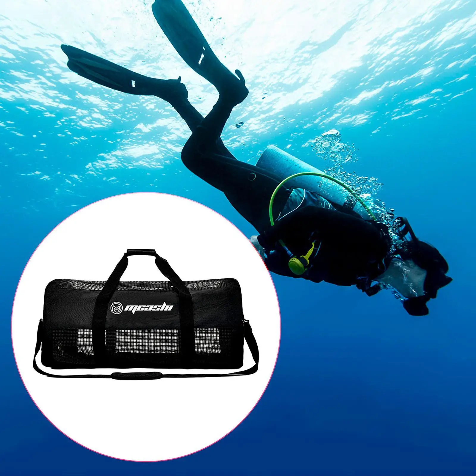 

Diving Duffle Bag with Zipper Handbag Carry Bag Convenient Mesh Duffel Bag for Outdoor Rafting Freediving Kayaking Water Sports