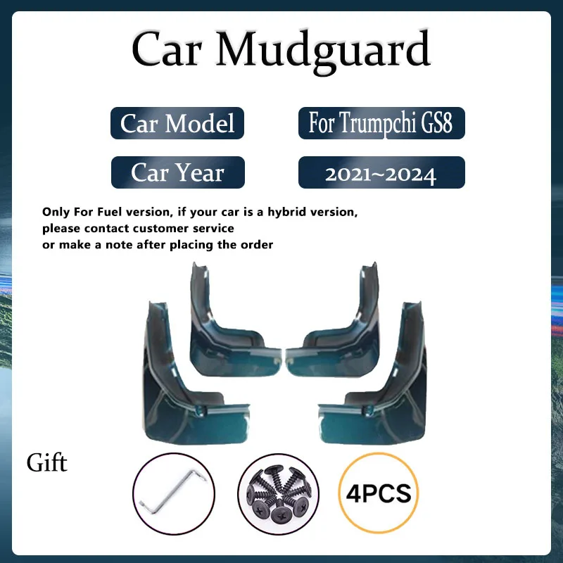 Car Mudguard For GAC Trumpchi GS8 II MK2 2021 2022 2023 2024 Antifreeze Fender Splash Guard Blcak Paint Mudflas Auto Accessories