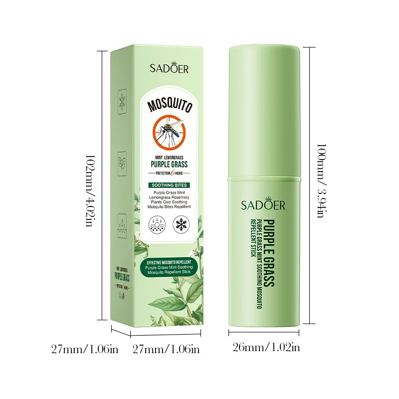Purple Grass Cream Soothing Stick for Infants,Children,Adults,Mosquito Bites, Itching Relief,Redness Reduction, and Cooling Pack