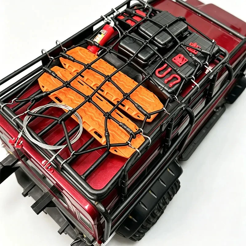 12-in-1 Ultimate 1/10 RC Crawler Recovery Tool Kit - Mini Shovel, Axe, Box, Tow Rope, Shackles, Roof Net for TRX4 SCX10 Capra