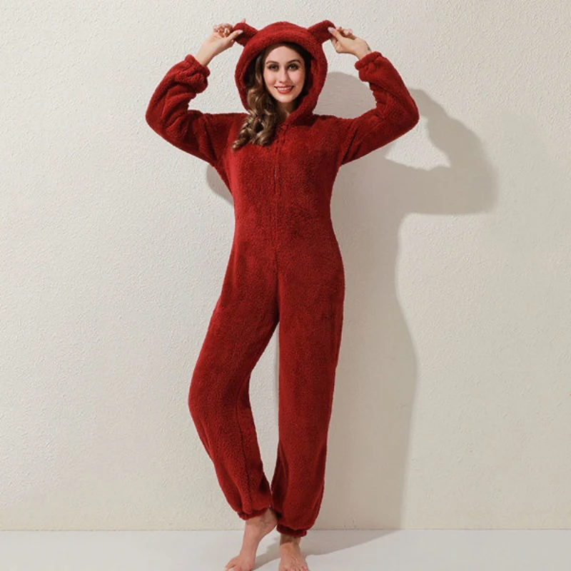 Autunno Inverno Addensare Doppio Velluto Camicia Da Notte Delle Donne 2025 di Nuovo Modo Allentato Casual Tute Con Cappuccio Pigiama Della Tuta Sportiva Femminile