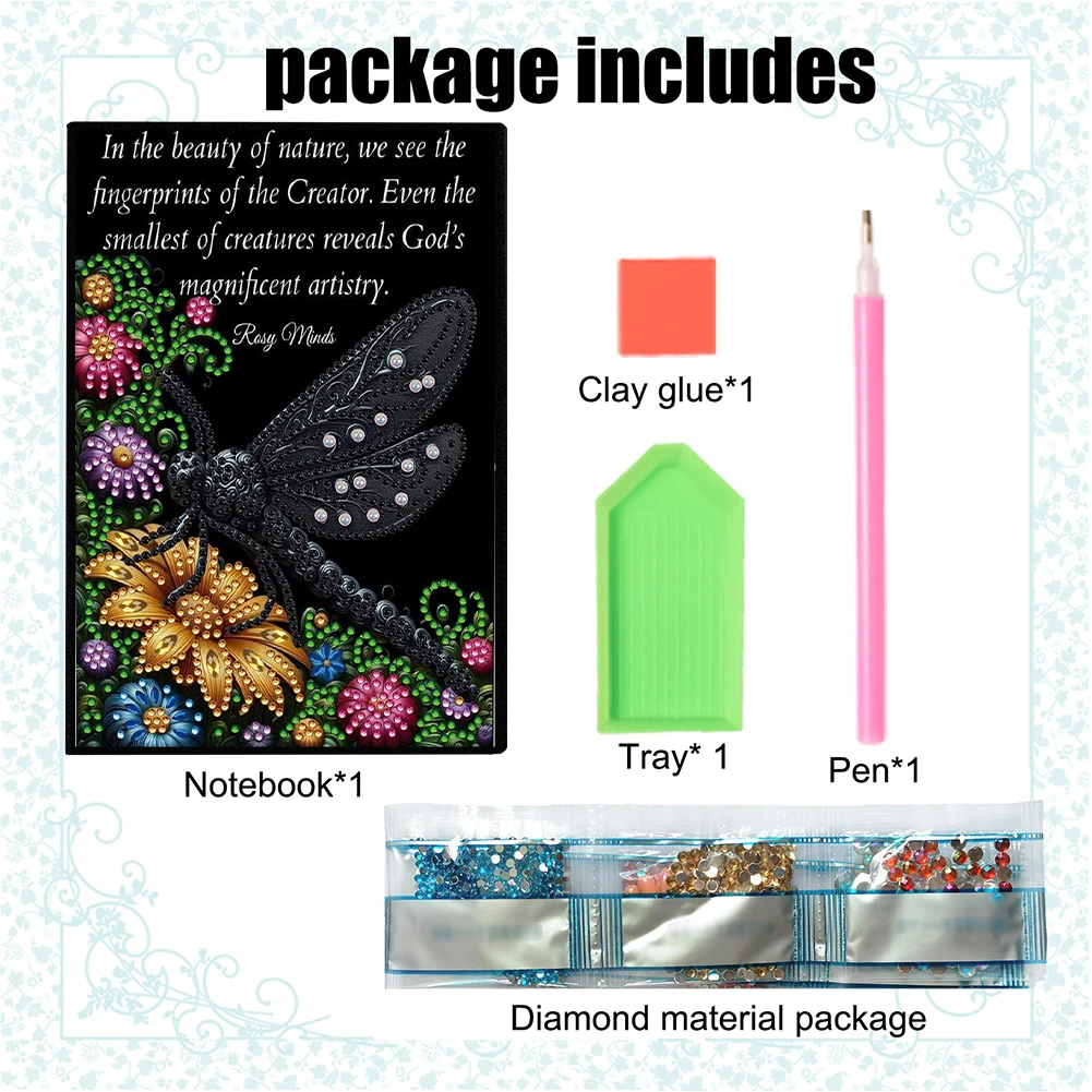 DIY الماس الفن دفتر يوميات دفتر ملاحظات بغلاف مُجلّد 60 صفحة الماس الفن دفتر أطقم A5 للبالغين المنزل مكتب الفن الرسم #5