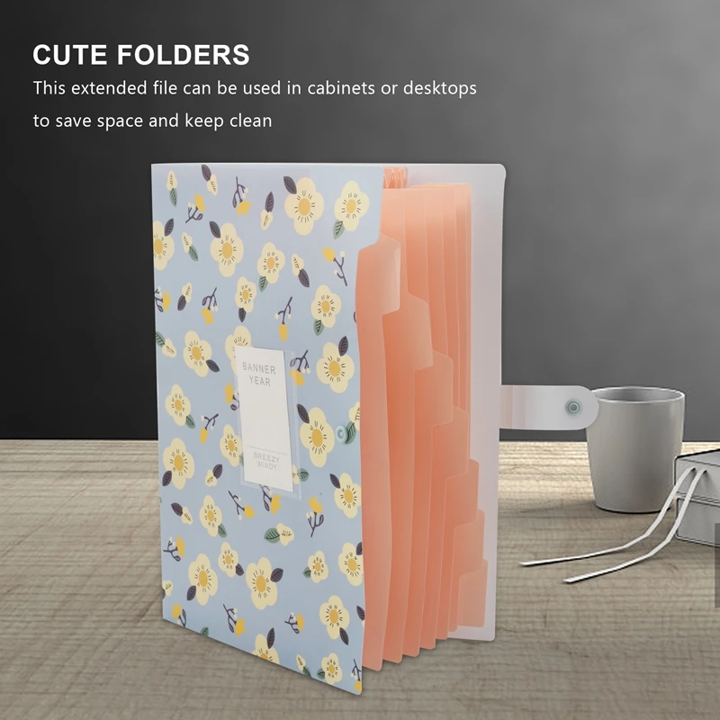 Expanding File Folder Floral A4 And Letter Size Archival File Holder Organizer 8 Pockets