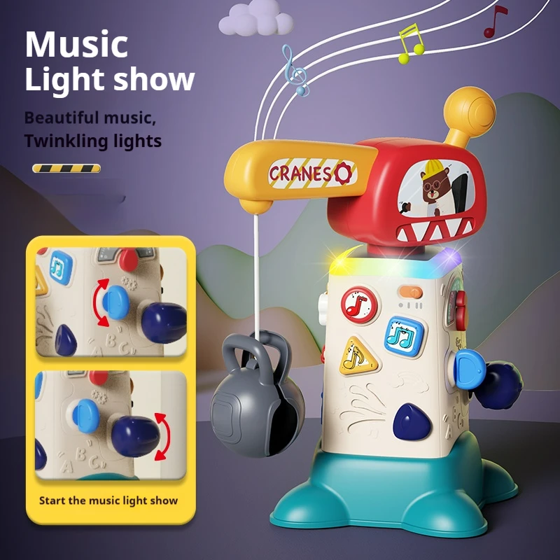 لعبة مركبة هندسية مع رافعة برج الضوء والموسيقى، نموذج بناء كلاسيكي، رافعة شوكية، لعبة سيارة للأولاد، مهارات حركية دقيقة، هدية عيد الميلاد #2
