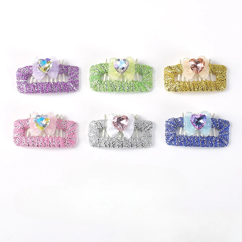 Pet Groom Cat Hair Clip Colorful Scallion Wrapped with Rope Diamond Pet Headwear Decoration Dog Hair Clip Multiple Specification