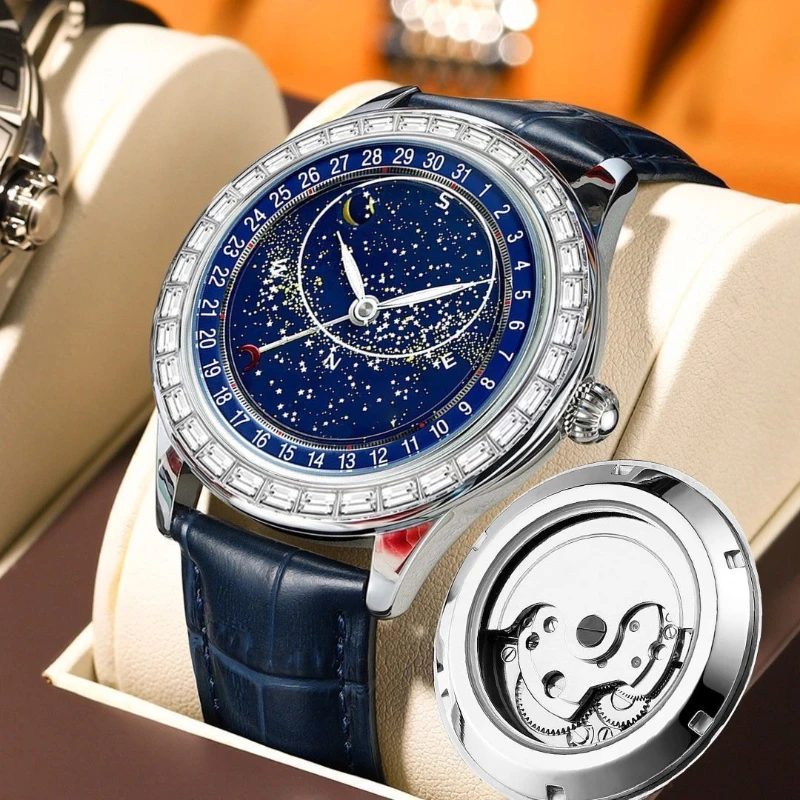 Nuovo orologio meccanico da uomo bello di lusso, tendenza classica, orologio al quarzo da studente semplice, automatico, impermeabile