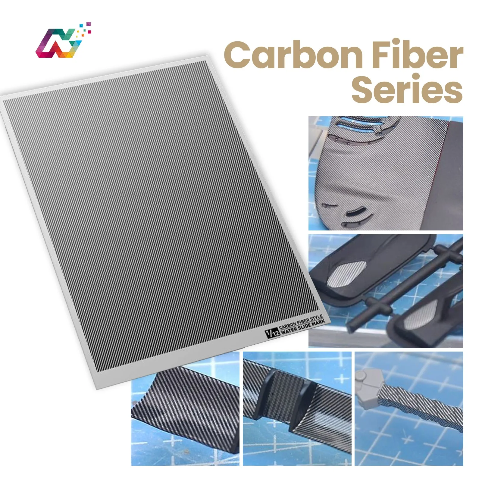 High Precision Carbon Fiber Water Transfer Decal for Model Car Motorcycle Modification 1/12 1/24 1/32 Scale HobbyMio CBSERIES