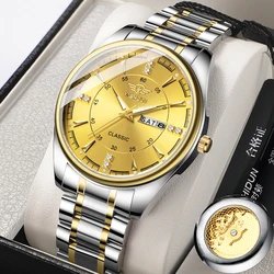 Foreign Trade, Business, Fashion, Men's Dual Calendar, Luminous, Waterproof Quartz Steel Strip Cross-border Watch