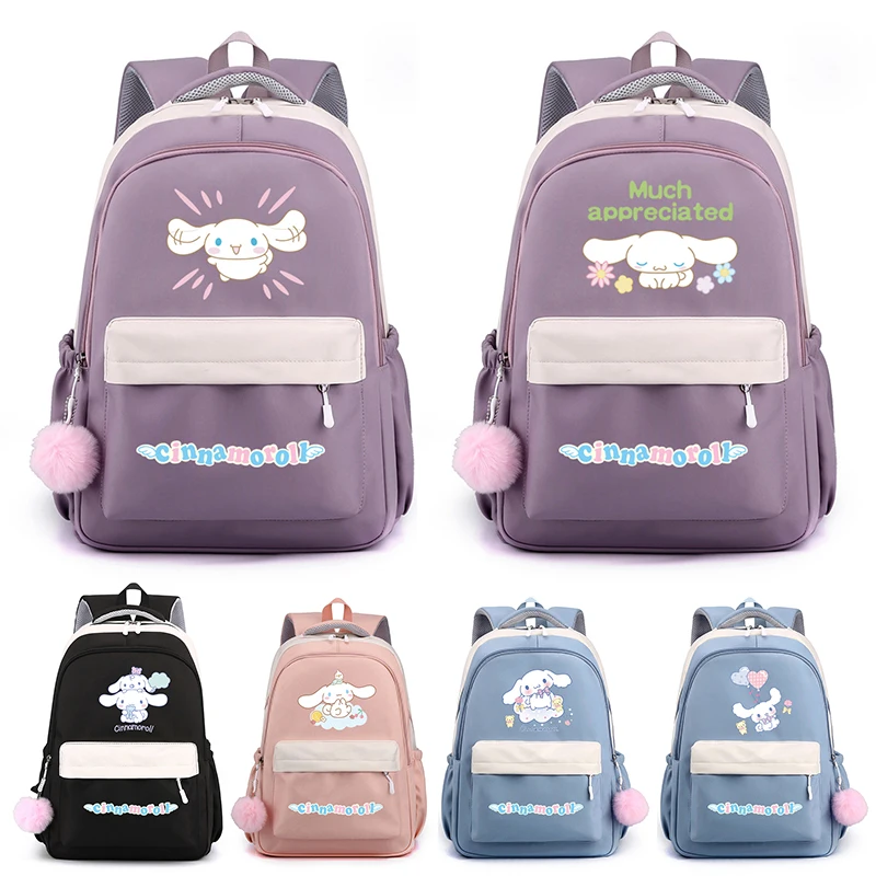 

MINISO Sanrio Cinnamoroll Backpack Girl Schoolbag Kawaii Student Teen Gift Women Travel Bagsback To School Rucksack