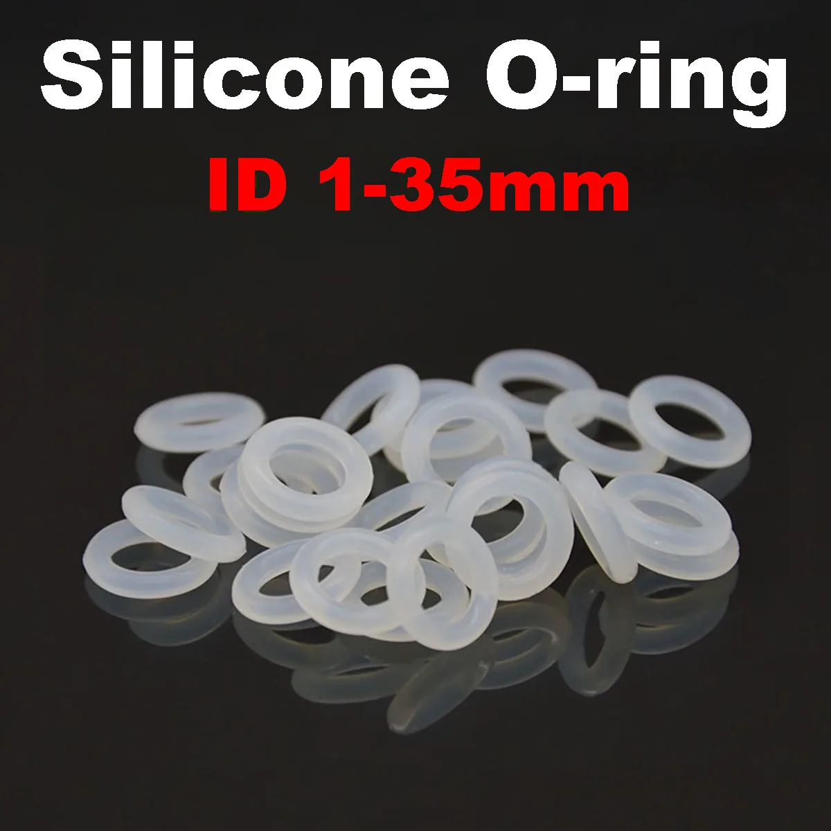 CS 1/2/2.5/3/4/5mm OD3-100mm White Food Grade Silicone O Ring Gasket Waterproof Washer