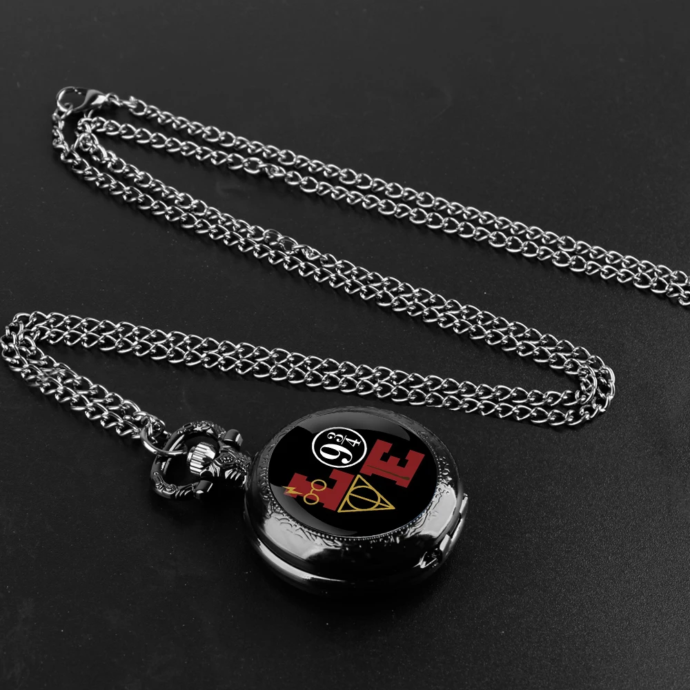 LOVE Unique Gifts Popular Film Vintage Arabic Numerals Quartz Pocket Watch Necklace Pendant Clock Chain Mens Women