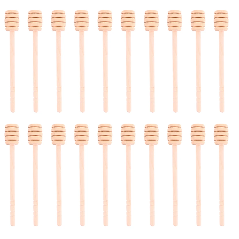 

20pcs Wooden Honey Stirring Sticks Reusable Kitchen Tools Compact Size Tea Coffee Creamy Foods Mixing Rods